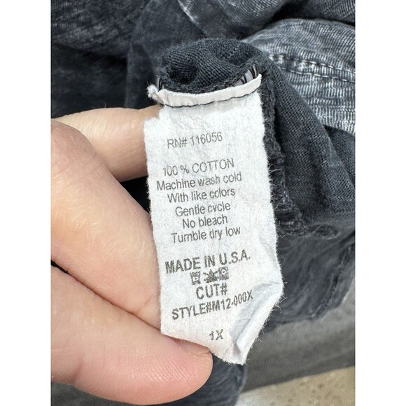 Jess & Jane Sunflower Tunic Top Size 1X Mineral Washed Black Pockets 3/4 Sleeve - Picture 6 of 9